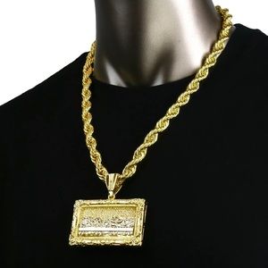 Big Last Supper Cz Hip Hop Pendant Gold Plated